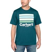 Carhartt Line Graphic Night Blue Heather T-Shirt Heren - thumbnail