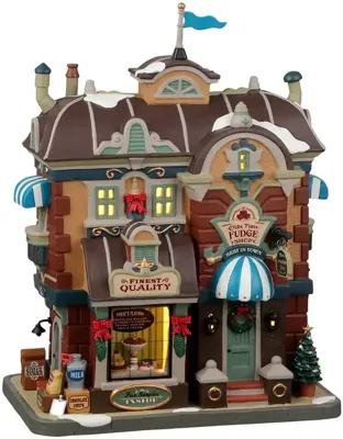 Lemax olde time fudge shop verlicht kersthuisje Caddington Village 2022