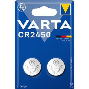 Varta Lithium-Knoopcelbatterij CR2450 | 3 V DC | 570 mAh | 2 stuks | Zilver | 1 stuks - 6450101402 6450101402