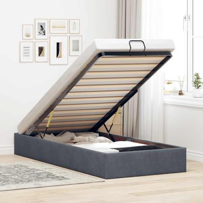 Bedframe zonder matras 90x200 cm fluweel donkergrijs