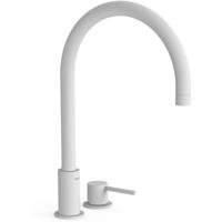 Wastafelkraan Tres Study | Opbouw | Draaibare uitloop | Mengkraan | Hoog model | 1-hendel | Rond | Wit mat