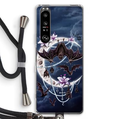 Vleermuizen Maan: Sony Xperia 1 III Transparant Hoesje met koord