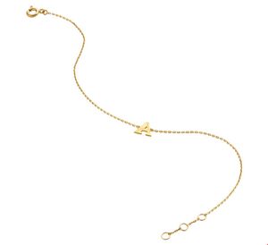 TFT Armband Goud Letter V 16,5 - 17,5 - 18,5 cm