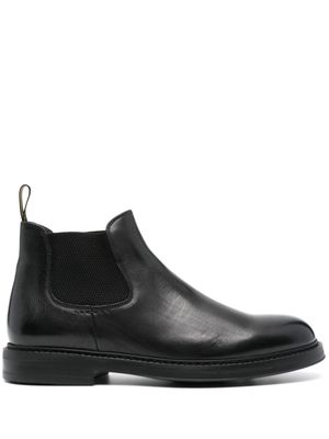 Doucal's bottines en cuir à bout rond - Noir