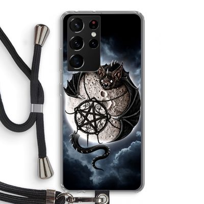 Volle maan: Samsung Galaxy S21 Ultra Transparant Hoesje met koord