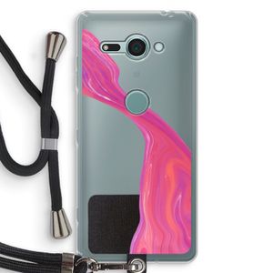 Paarse stroom: Sony Xperia XZ2 Compact Transparant Hoesje met koord