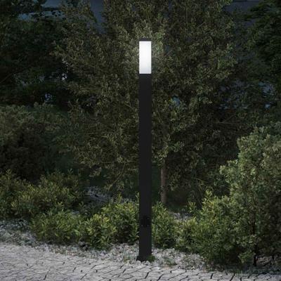 Bolderarmatuur met stopcontact 110 cm Zwart IP44
