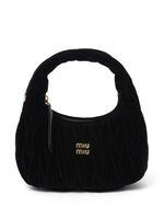 Miu Miu sac porté épaule matelassé Wander en velours - Noir - thumbnail