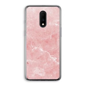 Roze marmer: OnePlus 7 Transparant Hoesje
