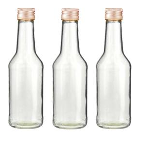 Fles - Set van 20x stuks - met schroefdop - transparant - 200 ml - glas