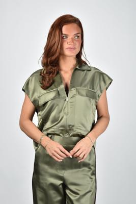 Margaux Lonnberg blouse Bana kaki satin