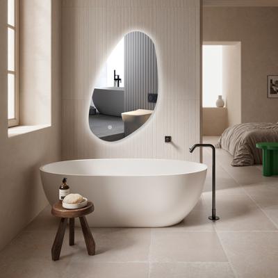 Badkamerspiegel met LED Verlichting en Verwarming 40x60cm - Afimera Aqua - Randloos - Wandspiegel Organische Vorm - Touch Bediening - Dimbaar - Aanpasbare Lichtkleur