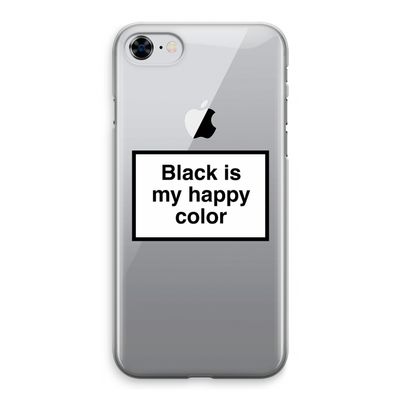 Black is my happy color: iPhone 8 Transparant Hoesje