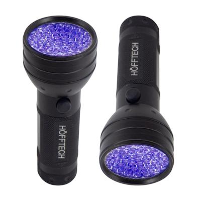 UV Zaklamp - 2x - 51 leds - aluminium - blacklight / vals geld / urine