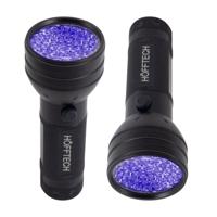 UV Zaklamp - 2x - 51 leds - aluminium - blacklight / vals geld / urine