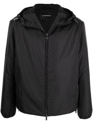 Emporio Armani veste zippée à capuche - Noir