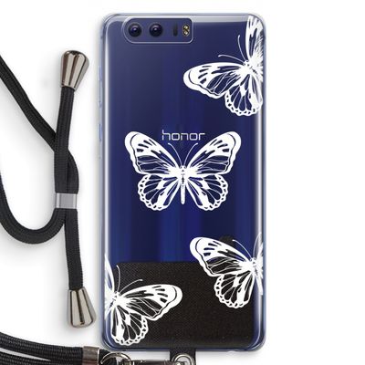 White butterfly: Honor 9 Transparant Hoesje met koord