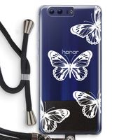 White butterfly: Honor 9 Transparant Hoesje met koord