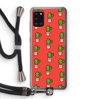 Mini cactus: Samsung Galaxy A31 Transparant Hoesje met koord