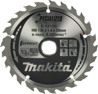 Makita Accessoires cirkelzaagblad hout | efficut 136x20x1,5 25t 23g - e-12120 - e-12120