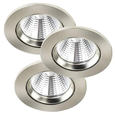 Set van 3x inbouwspot zilver modern &apos;Fremont&apos; led lamp dimbaar modern 2700k