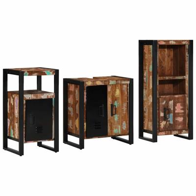 Badkamermeubelset met plank 3 pcs Multikleur 55 x 35 x 60 cm