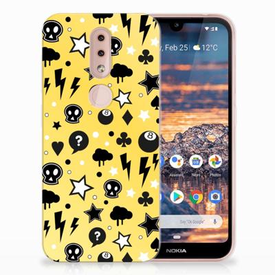Silicone Back Case Nokia 4.2 Punk Geel Silicone Back Case Nokia 4.2 Punk Geel