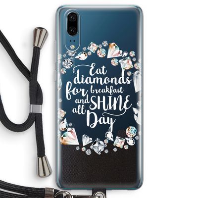 Diamonds: Huawei P20 Transparant Hoesje met koord