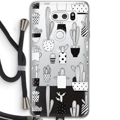 Cactusmotief: LG V30 Transparant Hoesje met koord