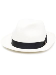 Borsalino fédora à détail de nœud - Blanc