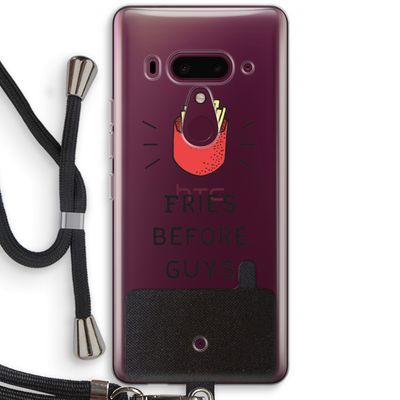 Fries before guys: HTC U12+ Transparant Hoesje met koord