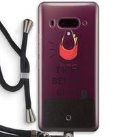 Fries before guys: HTC U12+ Transparant Hoesje met koord