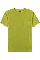 OLYMP Casual Modern Fit T-Shirt ronde hals groen, Effen - thumbnail