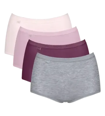 Sloggi 4-pack dames Basic Maxi slips - Pink combi