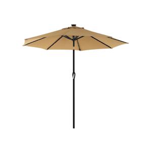 Parasol met LED-zonneverlichting zonder standaard, Taupe / 3 M