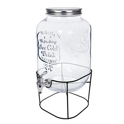 Alessandro Drankdispenser - 8 liter - glas - limonadetap - met standaard - 21 x 43 cm
