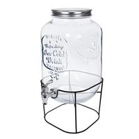 Alessandro Drankdispenser - 8 liter - glas - limonadetap - met standaard - 21 x 43 cm