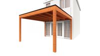Trendhout Aanbouwveranda Modena 370x485 cm- Plat dak- Hout- Trendhout