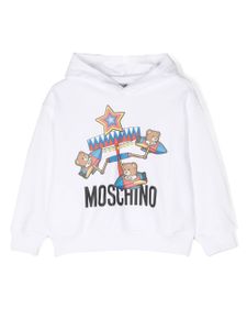 Moschino Kids hoodie à imprimé graphique - Blanc