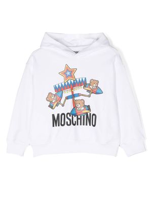 Moschino Kids hoodie à imprimé graphique - Blanc