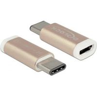 Delock 65677 Adapter USB 2.0 Micro-B female > USB Type-C 2.0 male koperachtig - thumbnail