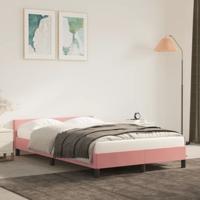 Bedframe met hoofdeinde fluweel roze 120x200 cm Bedframe met hoofdeinde fluweel roze 120x200 cm