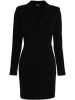 LIU JO notched-collar logo-plaque dress - Noir