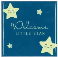 Daan Kromhout Design tegeltje keramiek welcome little star 10x10cm blue