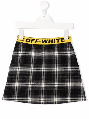 Off-White Kids minijupe à carreaux - Noir