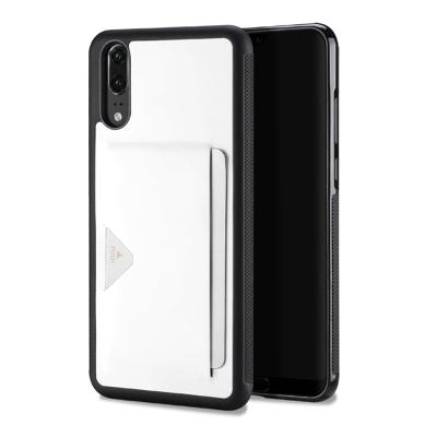 Huawei P20 | TPU Hoesje | Wit met Pashouder