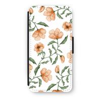 Peachy flowers: iPhone 8 Flip Hoesje