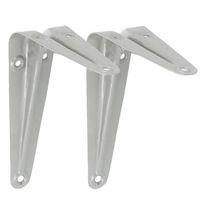 AMIG Plankdrager/planksteun van metaal - 2x - gelakt zilver - 150 x 125 mm - Plankdragers