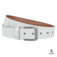 Boodz Leren Gleufjes Riem 4 cm Crack Wit Boodz Leren Gleufjes Riem 4 cm Crack Wit