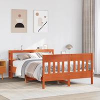 Bedframe zonder matras massief grenenhout wasbruin 150x200 cm